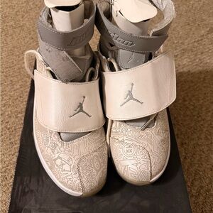 Jordan Men’s White and Light Gray High-Top Sneakers